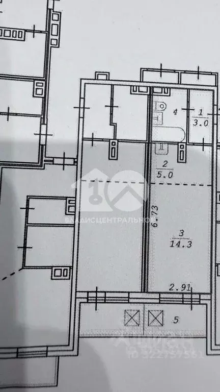 Студия Новосибирская область, Новосибирск ул. Галущака, 15 (31.3 м) - Фото 2