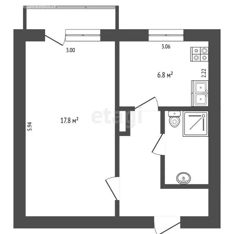 1-комнатная квартира: Нальчик, улица Кирова, 331/13 (40 м) - Фото 1