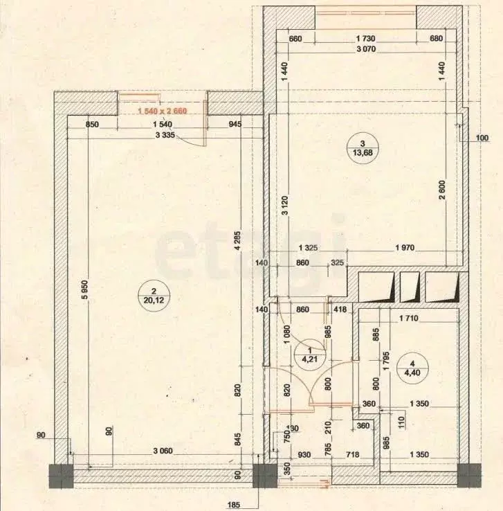 1-к кв. Дагестан, Махачкала ул. Тулпара Мусалаева, 32 (45.0 м) - Фото 1