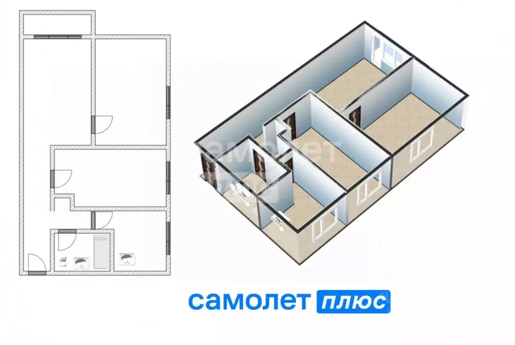 3-к кв. Кемеровская область, Кемерово Инициативная ул., 29 (52.2 м) - Фото 2
