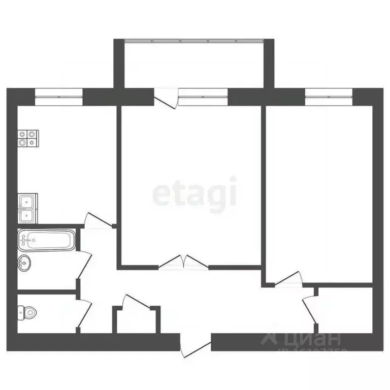 2-к кв. Саха (Якутия), Якутск ул. Чернышевского, 14/2 (54.6 м) - Фото 2