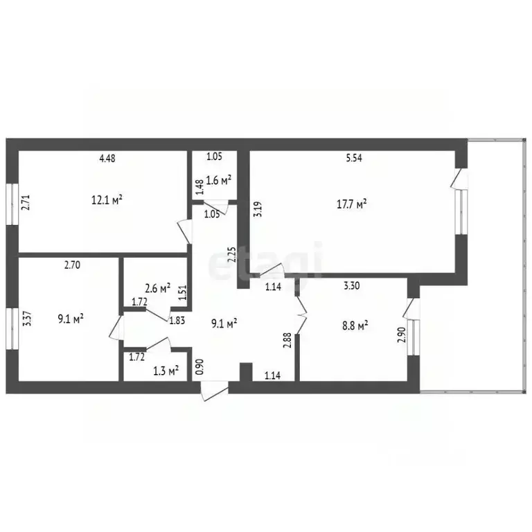 3-к кв. Крым, Джанкой ул. Ленина (66.5 м) - Фото 2