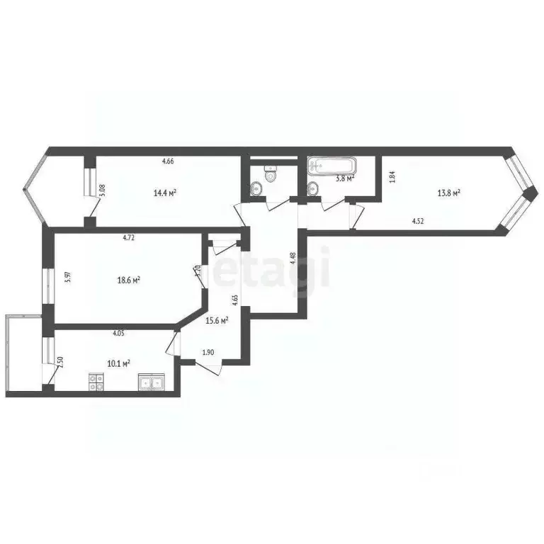 3-к кв. Крым, Симферополь ул. Кантар (79.0 м) - Фото 2