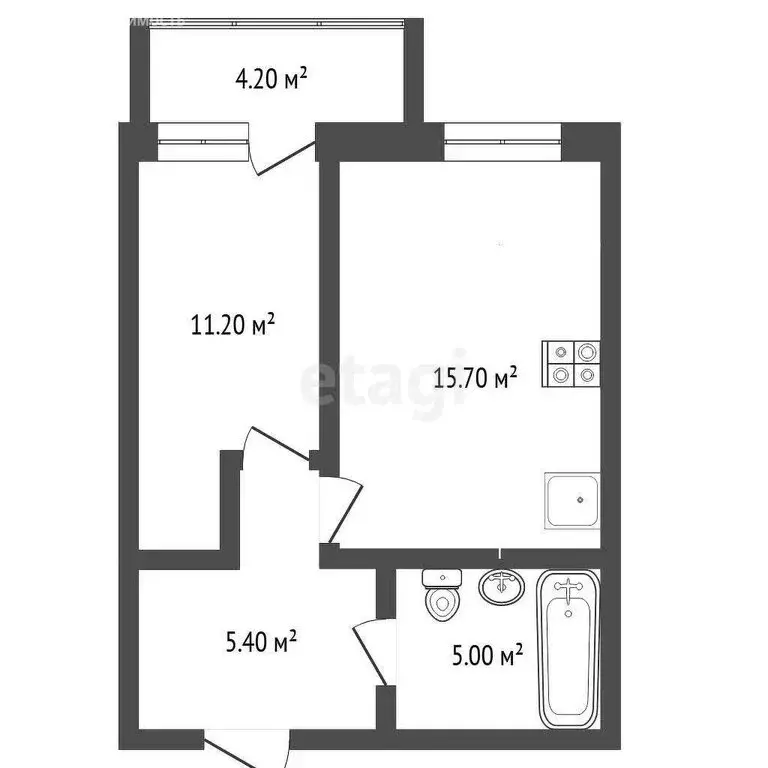 1-комнатная квартира: Тюмень, улица Беляева, 37 (37.5 м) - Фото 1