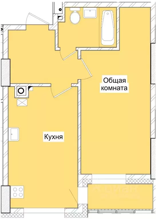 1-к кв. Саха (Якутия), Якутск Атмосфера жилой комплекс (46.82 м) - Фото 0