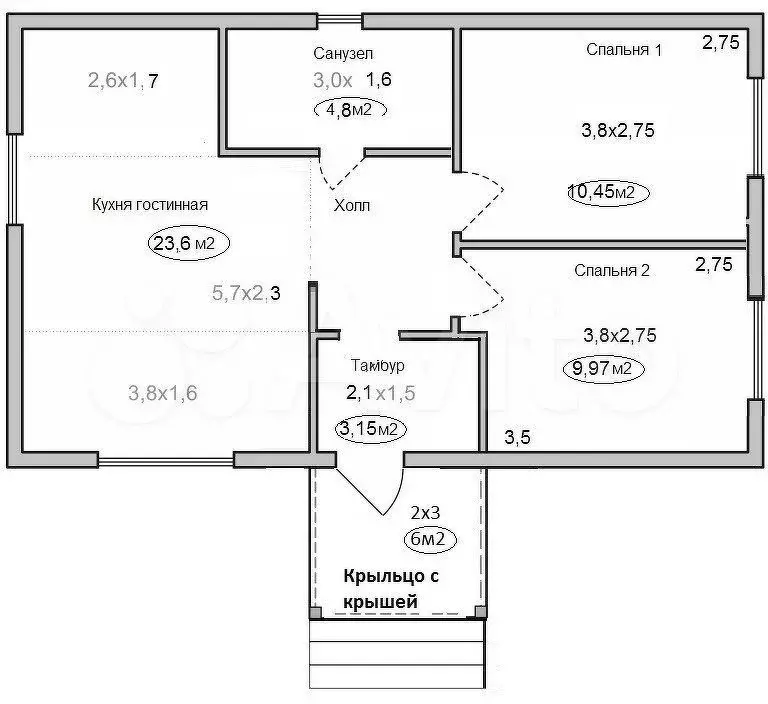 Дом 60 м на участке 8 сот. - Фото 0