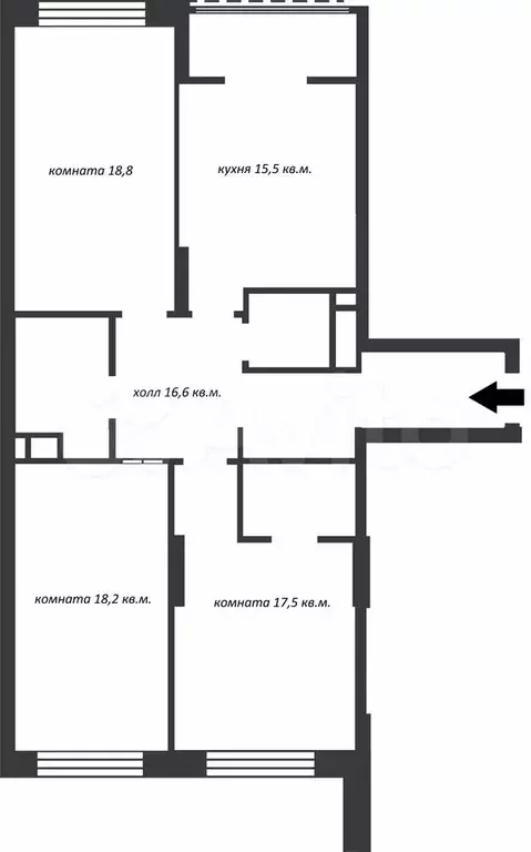 Аукцион: 3-к. квартира, 98,1 м, 5/33 эт. - Фото 1