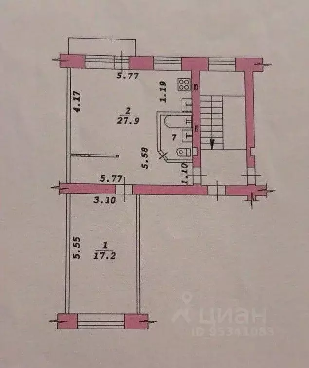 2-к кв. Новосибирская область, Новосибирск Сибирская ул., 44 (48.4 м) - Фото 1