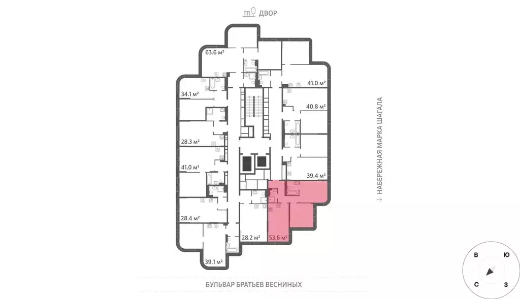 2-комнатная квартира: Москва, ЖК Марк, к3 (53.6 м) - Фото 1
