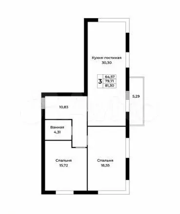 3-к. квартира, 80 м, 9/16 эт. - Фото 0