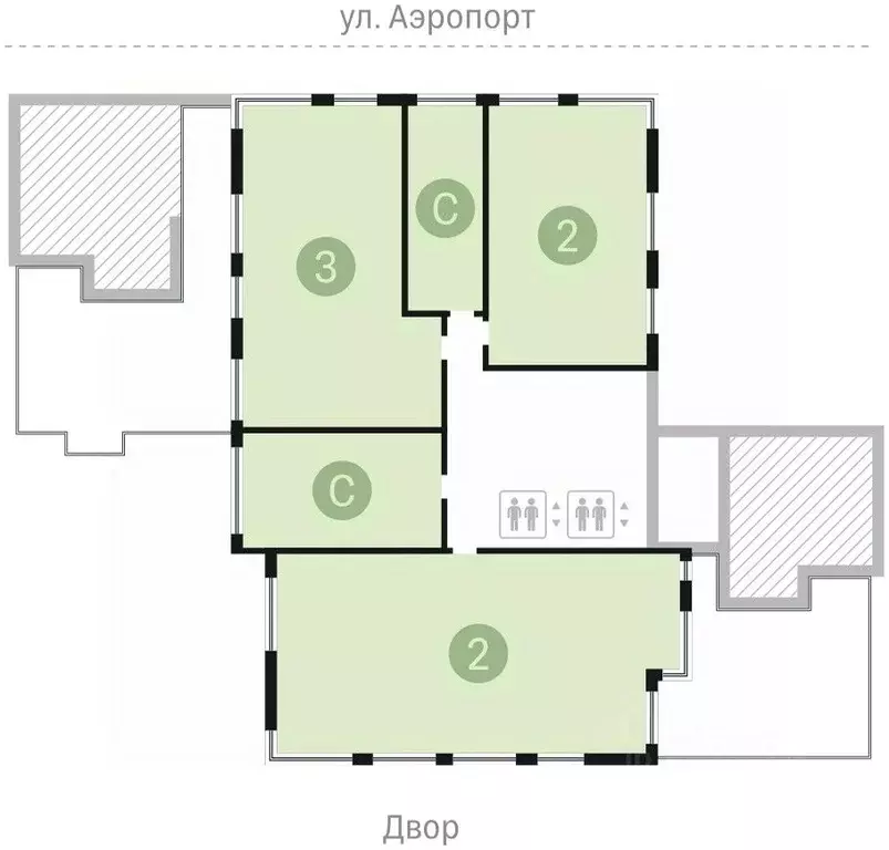 Студия Новосибирская область, Новосибирск ул. Аэропорт, 23/1 (37.53 м) - Фото 1