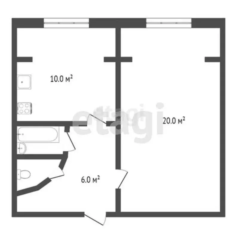 1-комнатная квартира: Махачкала, улица Магомедтагирова, 184 (42 м) - Фото 1
