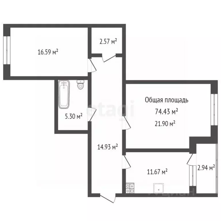2-к кв. Томская область, Томский район, д. Кисловка, Северный мкр ул. ... - Фото 1