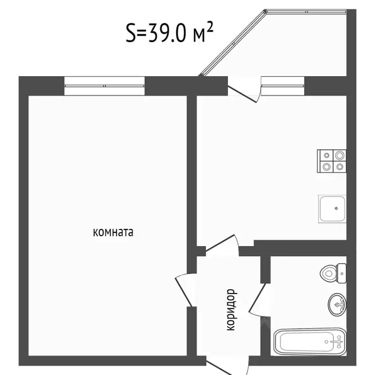 1-к кв. Оренбургская область, Оренбург ул. Фронтовиков, 8/2 (39.0 м) - Фото 1