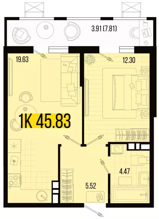 1-к кв. Краснодарский край, Северская ст-ца Цветной Бульвар жилой ... - Фото 1