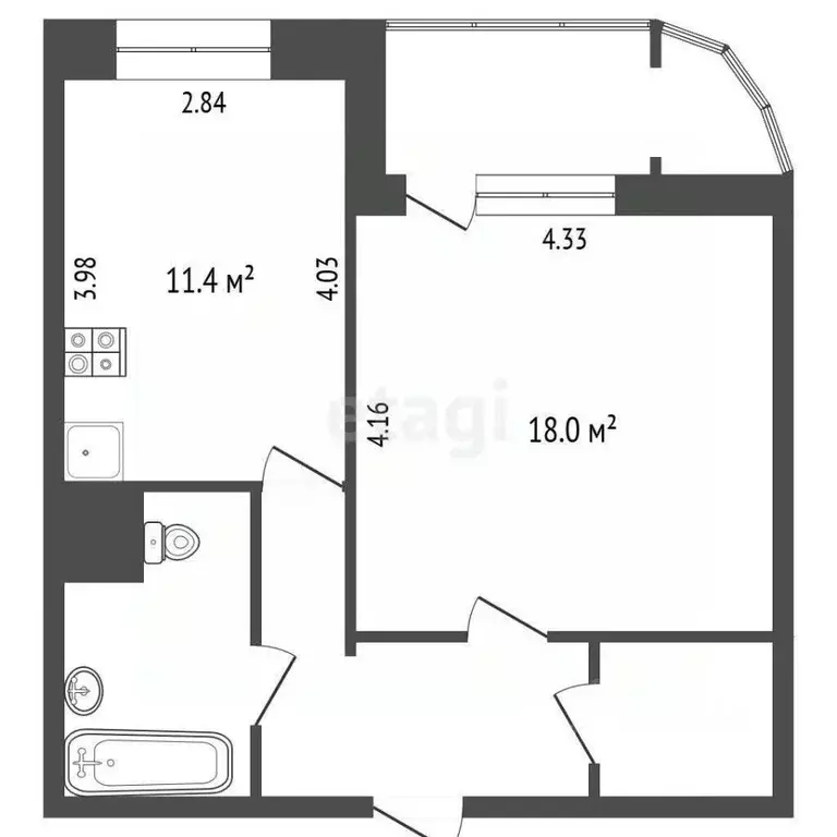1-к кв. Ярославская область, Ярославль ул. Панина, 5к2 (44.0 м) - Фото 2
