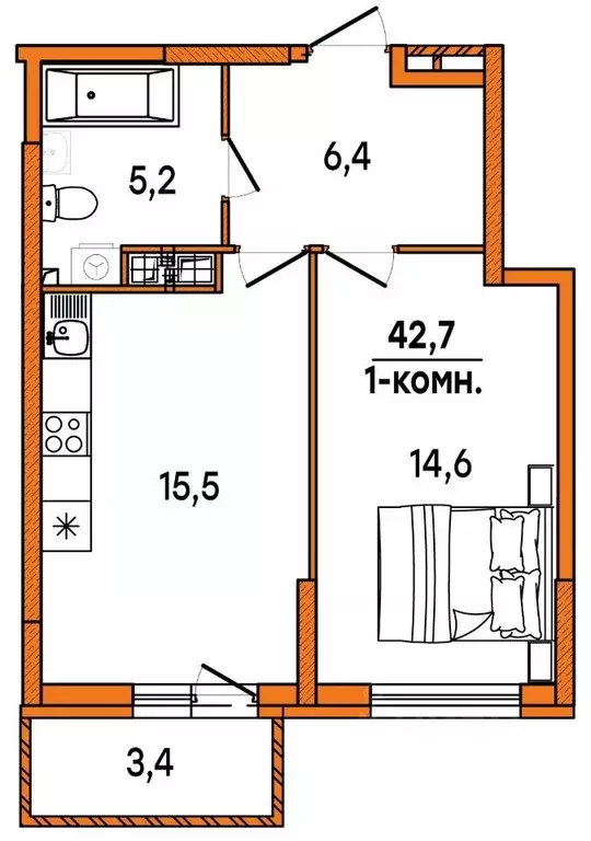 1-к кв. Ульяновская область, Ульяновск Киндяковка мкр, Заря жилой ... - Фото 1