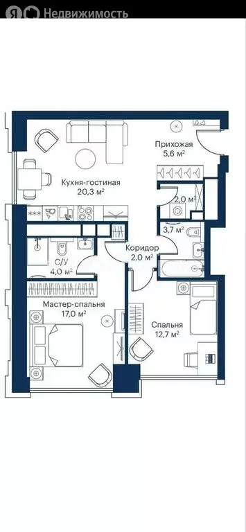 3-комнатная квартира: Москва, Волоколамское шоссе, 95/2 (67.4 м) - Фото 2