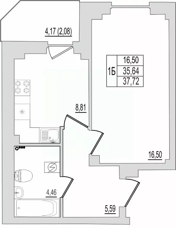 1-к кв. Псковская область, Псков Линейная ул., 87 (37.4 м) - Фото 0