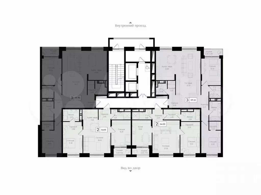 3-к. квартира, 97,6 м, 5/17 эт. - Фото 1