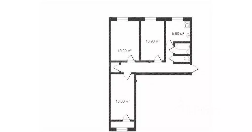 3-к кв. Вологодская область, Вологда Галкинская ул., 76 (57.9 м) - Фото 2