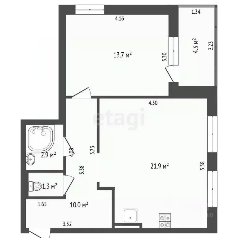 1-к кв. Тюменская область, Тюмень ул. Прокопия Артамонова, 8 (49.8 м) - Фото 0