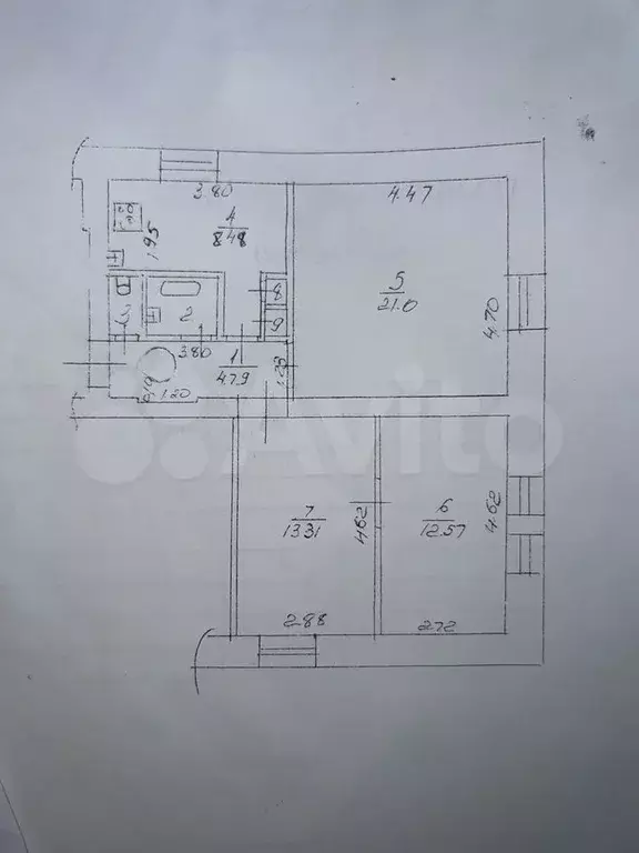 3-к. квартира, 63,5 м, 1/3 эт. - Фото 0