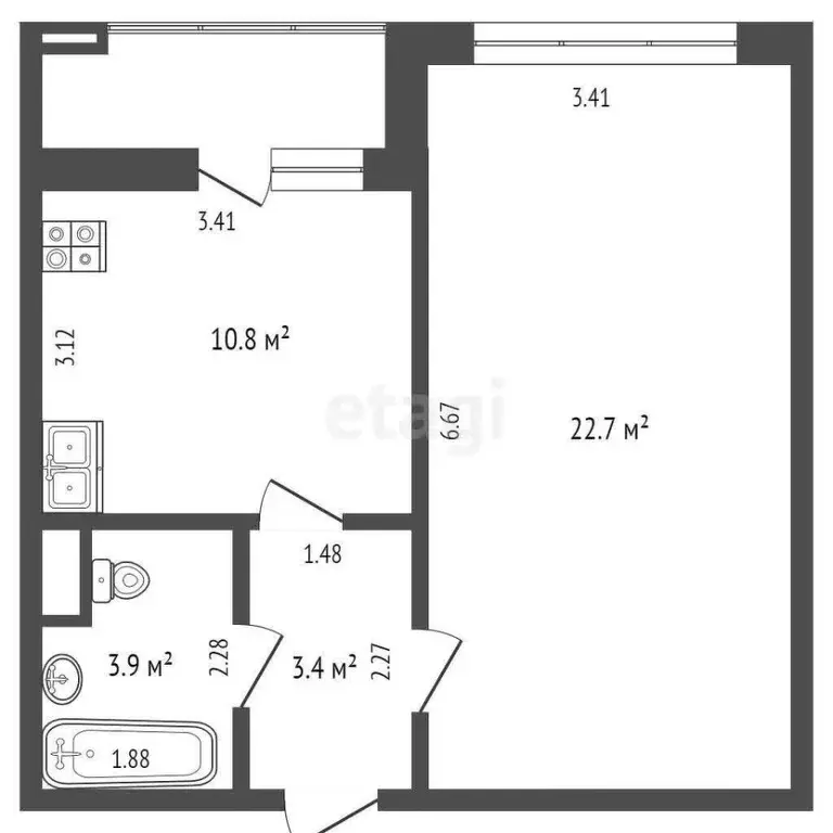 1-к кв. Московская область, Щелково Финский мкр, 3 (40.6 м) - Фото 1