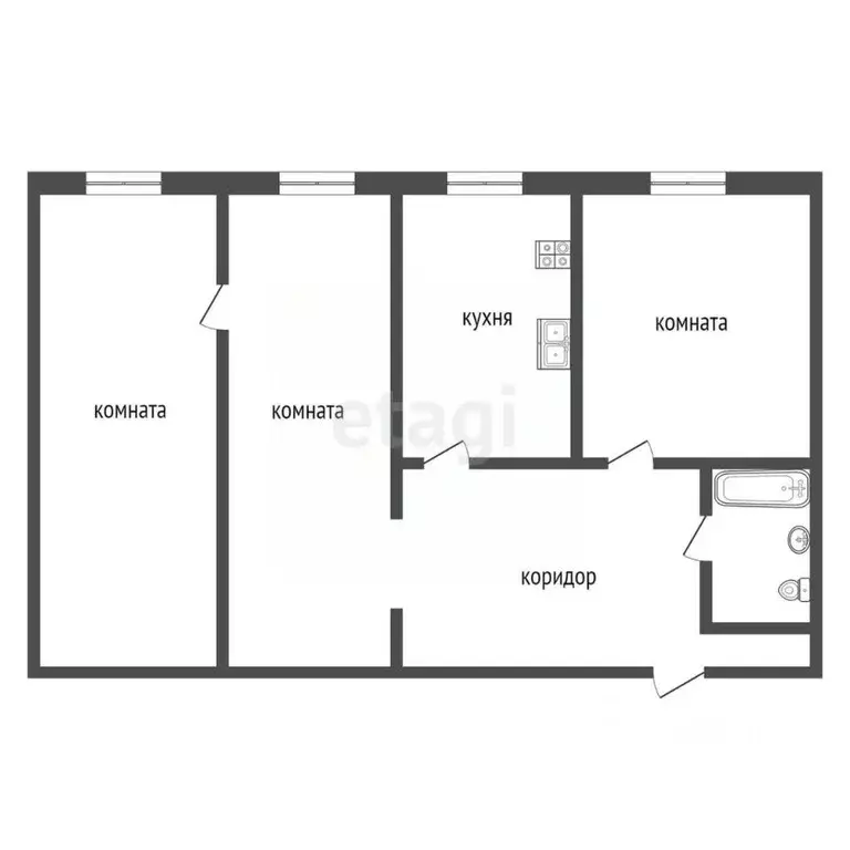 3-к кв. Тамбовская область, Тамбов Советская ул., 88 (75.0 м) - Фото 1