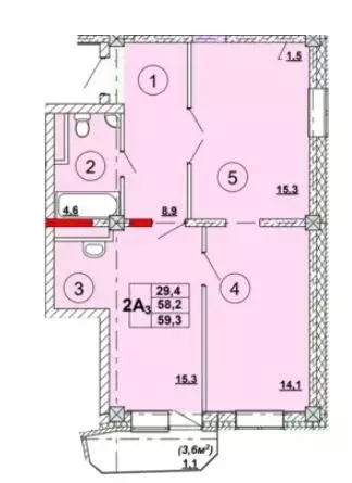 Продаётся 2-к квартира, 60 м - Фото 1