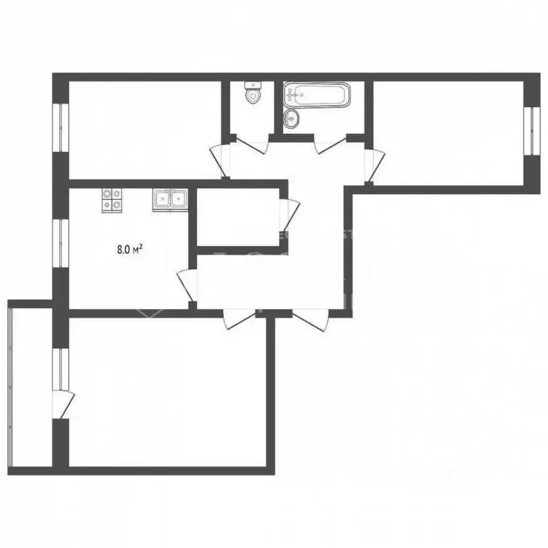 3-к кв. Кемеровская область, Кемерово Молодежный просп., 9Г (62.2 м) - Фото 2