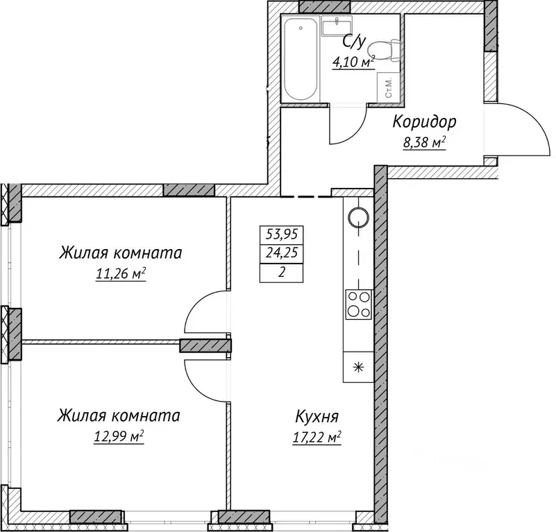 2-к кв. Нижегородская область, Нижний Новгород Сахарный Дол жилой ... - Фото 0