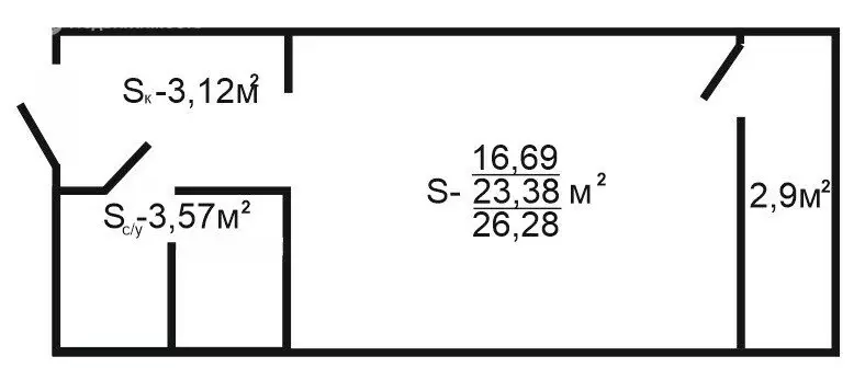 Квартира-студия: Анапа, Рождественская улица, 55к2 (26.28 м) - Фото 1