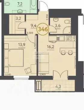1-к кв. Москва 2-я Рощинская ул., 1 (46.2 м) - Фото 1