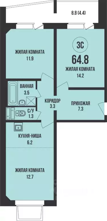 2-к кв. Новосибирская область, Новосибирск Династия жилой комплекс ... - Фото 0