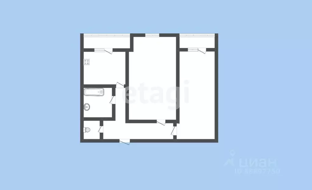 2-к кв. Карачаево-Черкесия, Черкесск ул. Космонавтов, 80А (58.2 м) - Фото 1