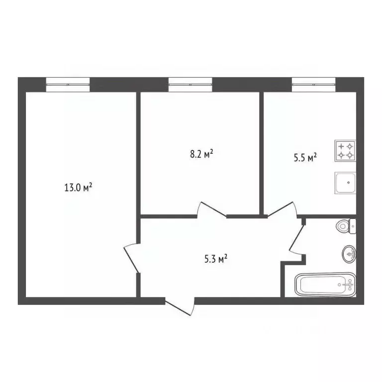 2-к кв. Красноярский край, Красноярск Песочная ул., 25 (34.7 м) - Фото 2