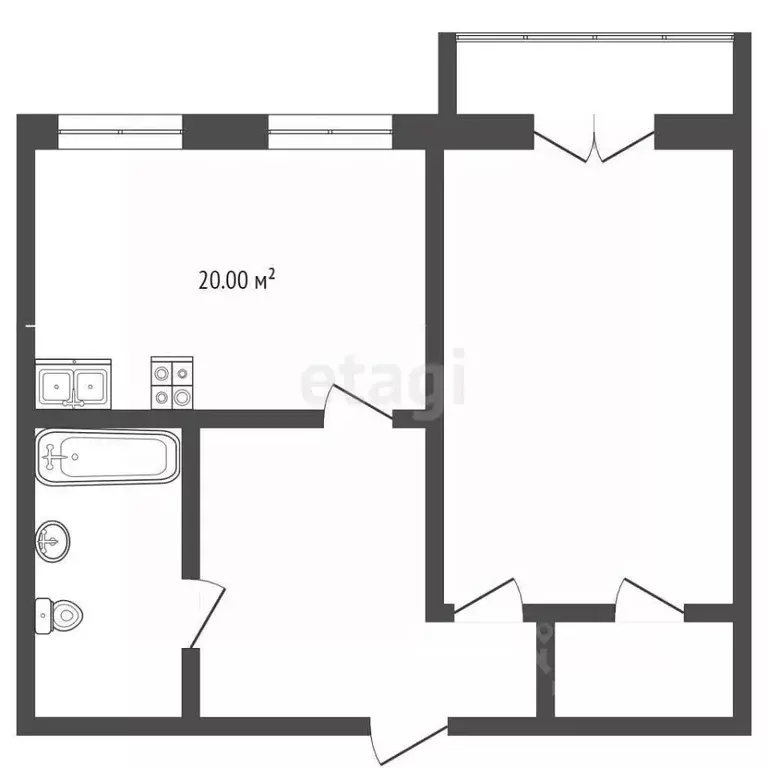 1-к кв. Костромская область, Кострома Профсоюзная ул., 14 (37.5 м) - Фото 0