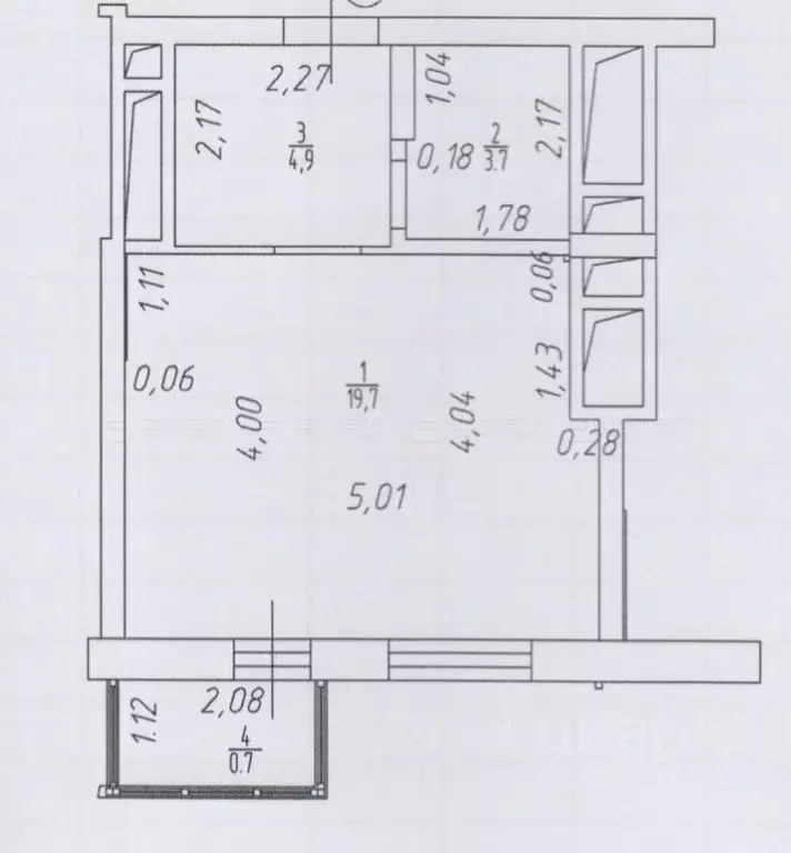 1-к кв. Татарстан, Казань ул. Рауиса Гареева, 109 (29.0 м) - Фото 2
