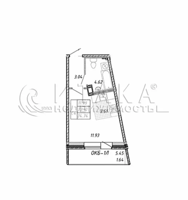 Квартира-студия: деревня Новое Девяткино, Главная улица, 2 (24.74 м) - Фото 1