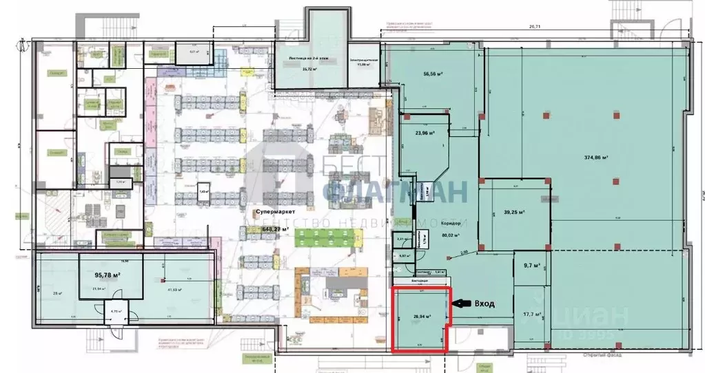 Помещение свободного назначения в Москва ул. Академика Анохина, 42К2 ... - Фото 2
