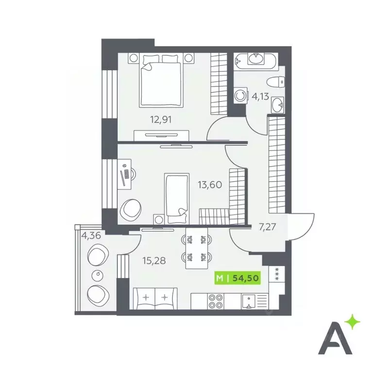 2-к кв. Ленинградская область, Всеволожский район, Заневское городское ... - Фото 1