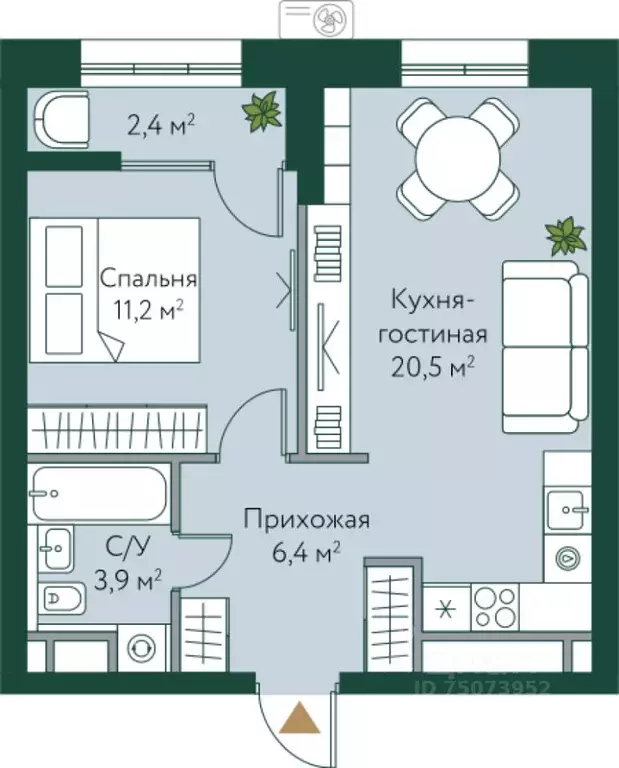 1-к кв. Волгоградская область, Волгоград Новосибирская ул., 74с1 (44.4 ... - Фото 1