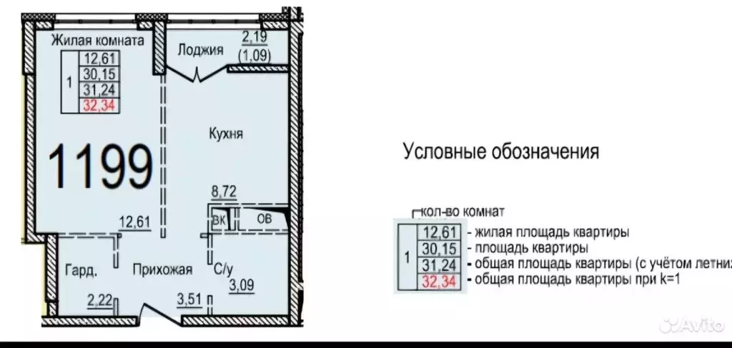 1-к кв. Московская область, Балашиха ул. Яганова, 8 (32.0 м) - Фото 0