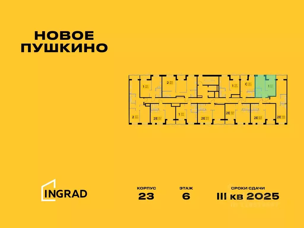 1-к кв. Московская область, Пушкино Новое Пушкино мкр, к23 (33.13 м) - Фото 1