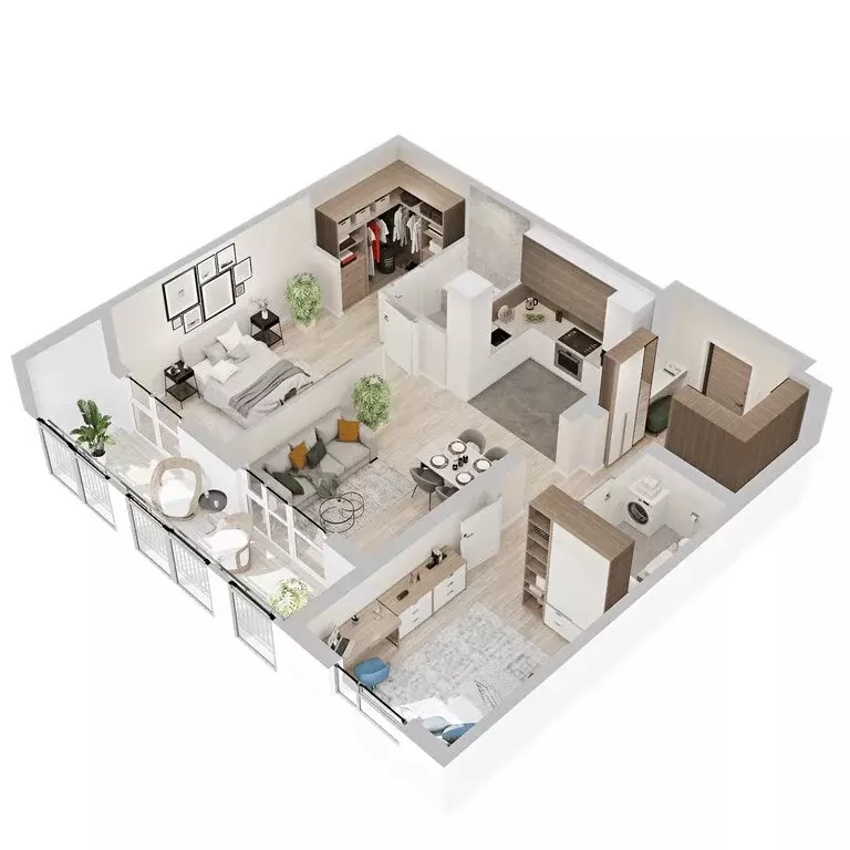 2-комнатная квартира: Кострома, микрорайон Новый город (74 м) - Фото 1