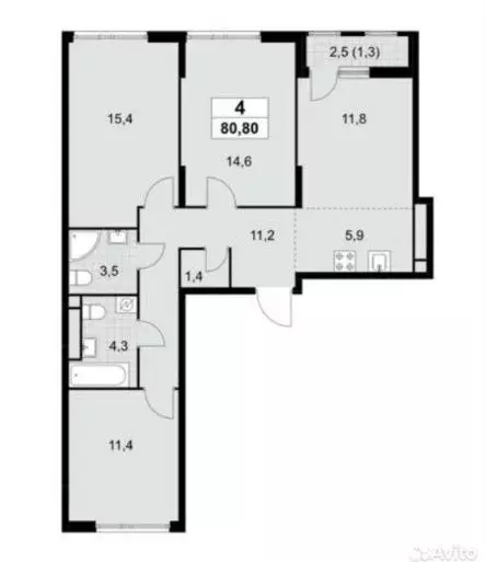 Продаётся 4-к квартира, 81 м - Фото 1