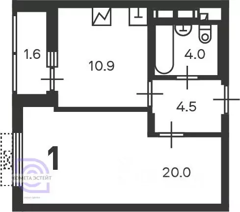 1-к кв. Москва Кусковская ул., 12/1 (39.4 м) - Фото 1