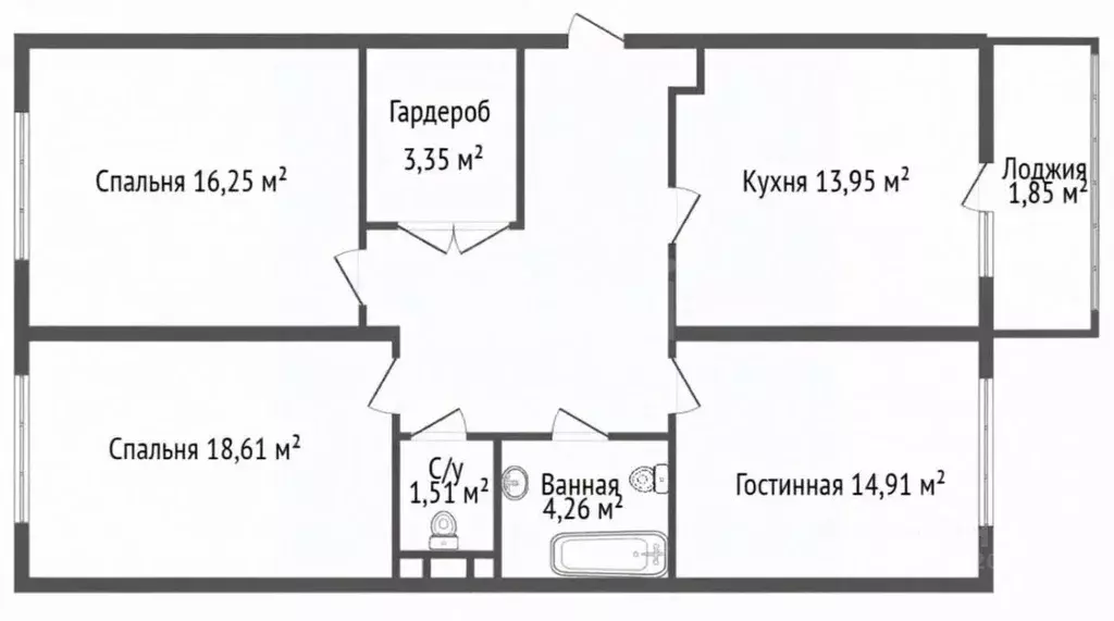 3-к кв. Ярославская область, Ярославль ул. Брагинская, 18к4 (73.9 м) - Фото 1