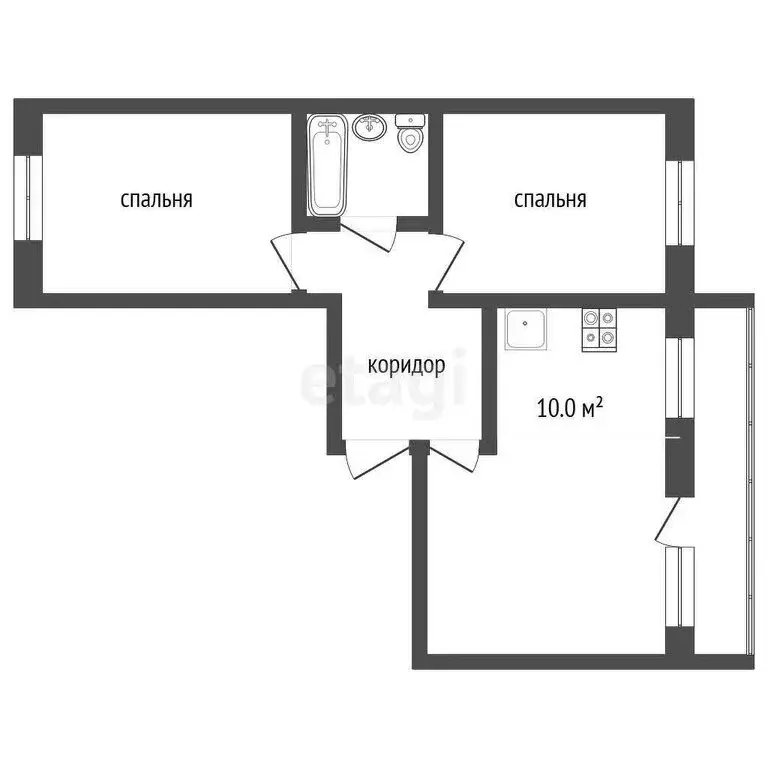 3-комнатная квартира: Альметьевск, улица Толстого, 6 (67.2 м) - Фото 1